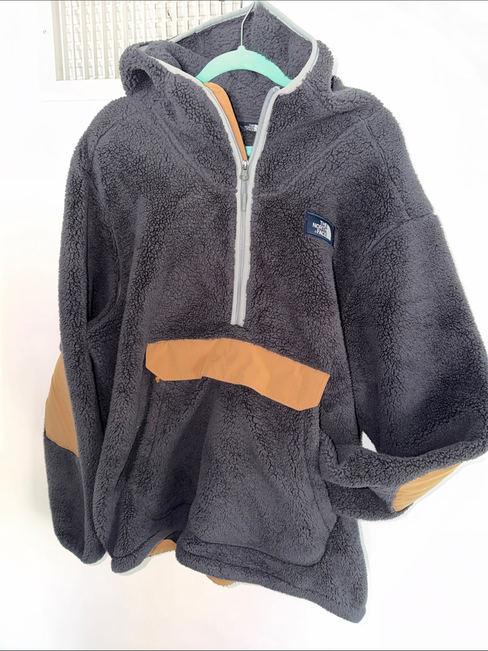 The North Face Sherpa Hoodie with Tan Accents